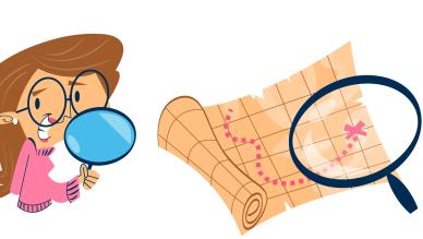 detective et carte au trésor