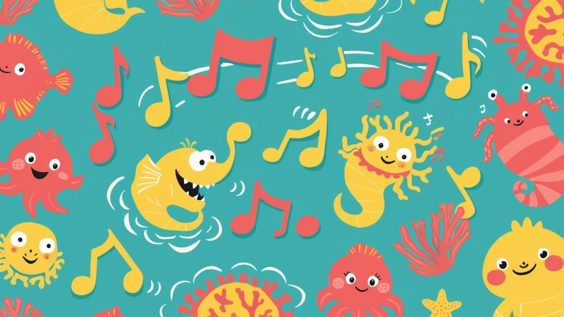 des poissons et des notes de musique